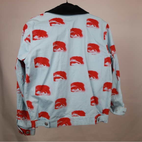 Obey Men’s See All Work Zip Up Jacket XS Blue/Red - Picture 7 of 9